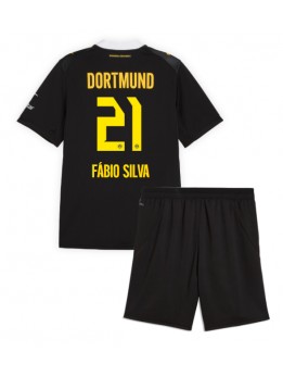 Otroški Nogometna dresi replika Borussia Dortmund Fabio Silva #21 Gostujoči 2026-27 Kratek rokav (+ hlače)